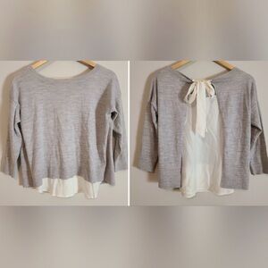 Club‎ Monaco wool silk tie back sweater